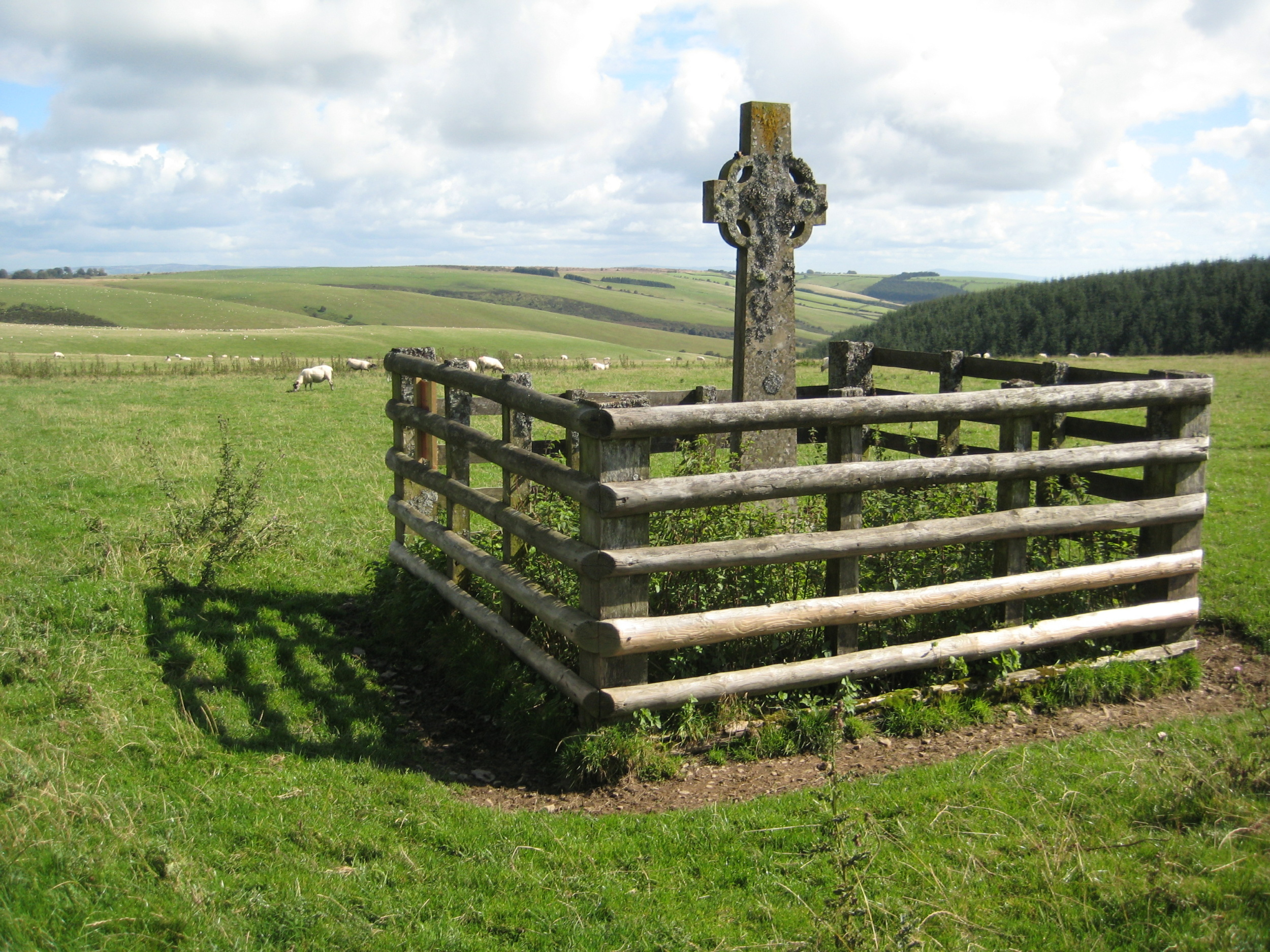 The_Botfield_Cross_and_Cantlin_Stone,_Kerry_Ridgeway_(geograph_2067776)