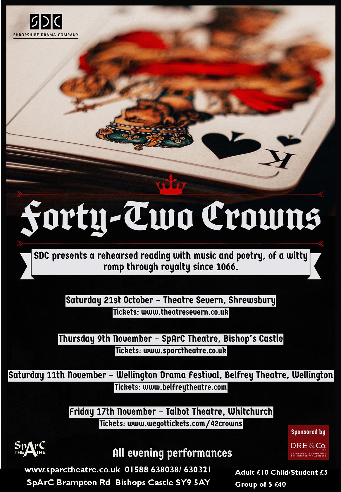 LIVE THEATRE: 42 Crowns -Shropshire Drama Company