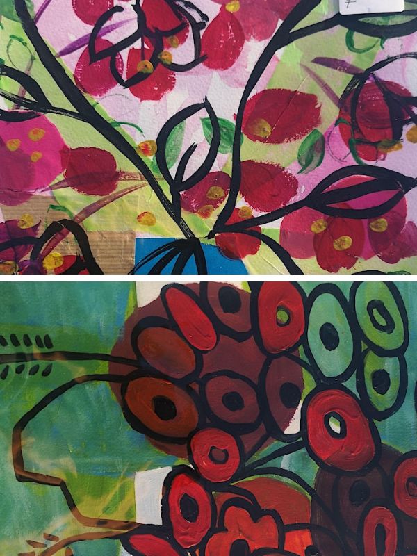 Paint abstract flowers
