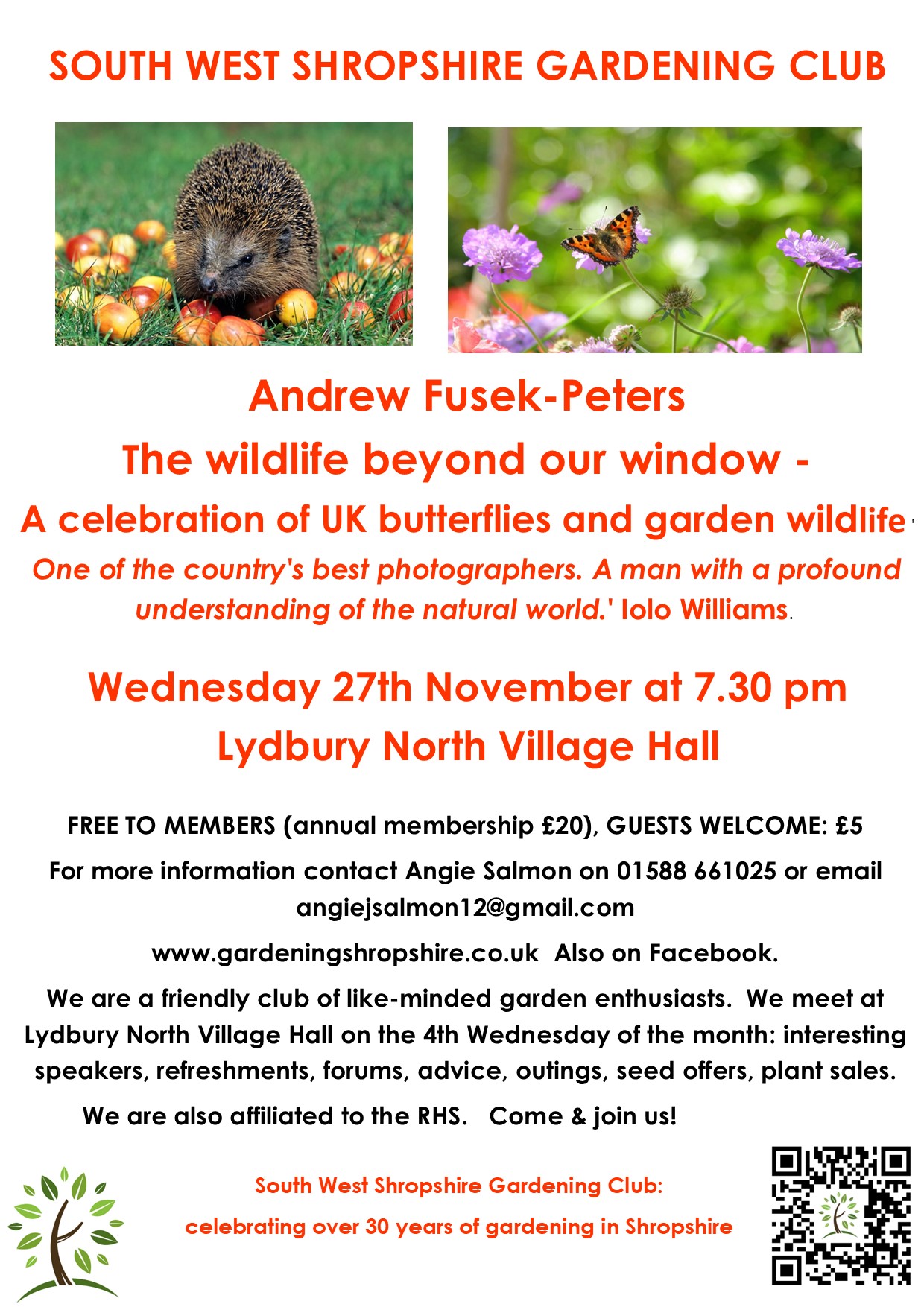 Talk (South West Shropshire Gardening Club - Andrew Fusek Peters)