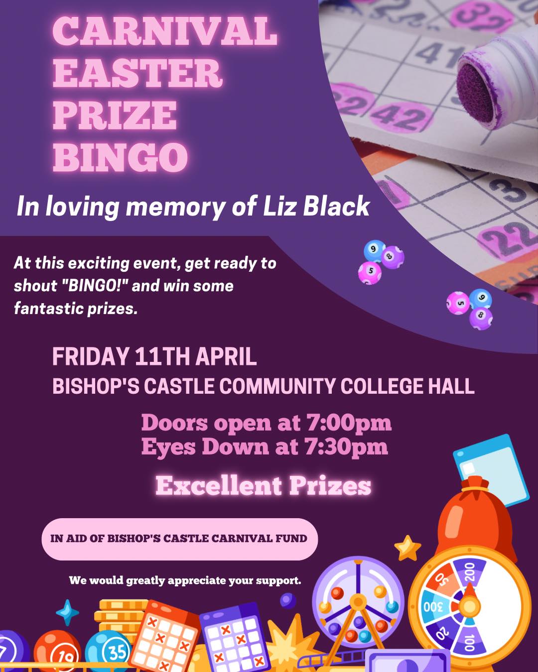Carnival Easter Prize Bingo