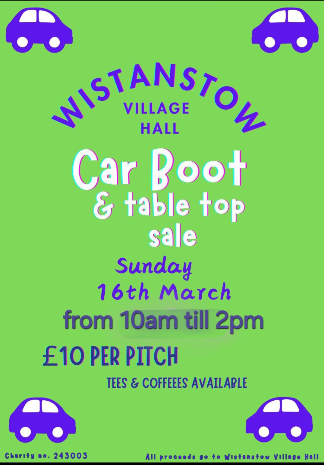 Wistanstow Car Boot and Table Top Sale